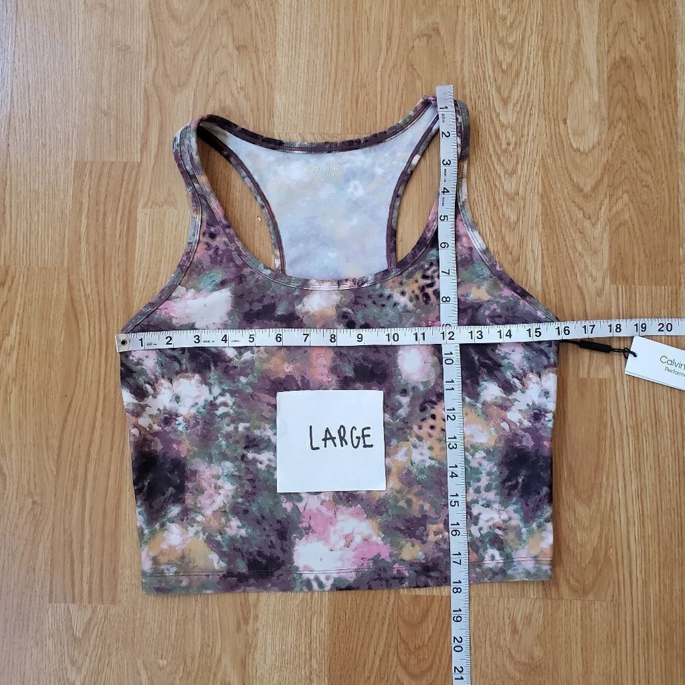 Calvin Klein Performance Printed Racerback Cropped Tank Top - Picture 7 of 13